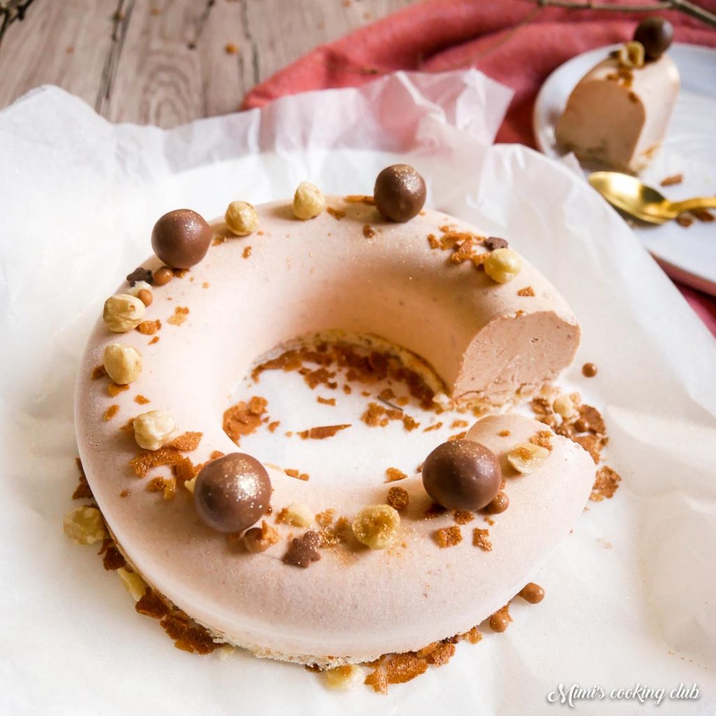 gateau nuage marron et noisette